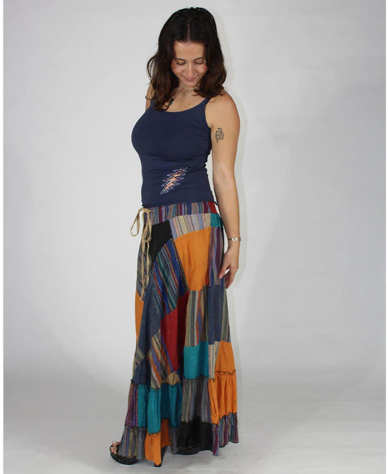 Closeout! Spin & Twirl Patch Maxi Skirt - Patchwork Skirt | Hippie Skirts | Soul Flower