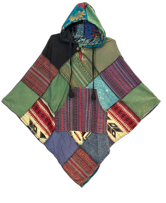 Kindred Patchwork Poncho - Lightweight Poncho | Hippie Poncho | Soul Flower