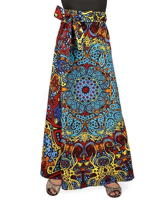Trippin' on Sunshine Wrap Skirt with Zipper Pocket - Trippy Wrap Skirt | Sunburst Skirt | Soul Flower