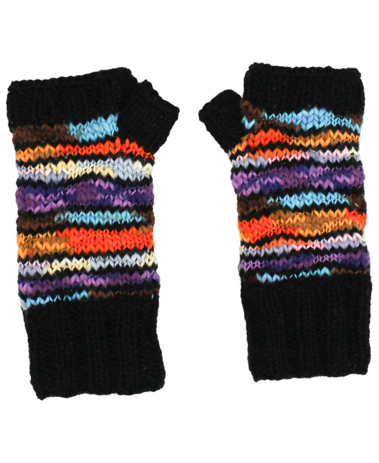Colorburst Handwarmers - Hand Knit Fingerless Gloves | Boho Winter Accessories