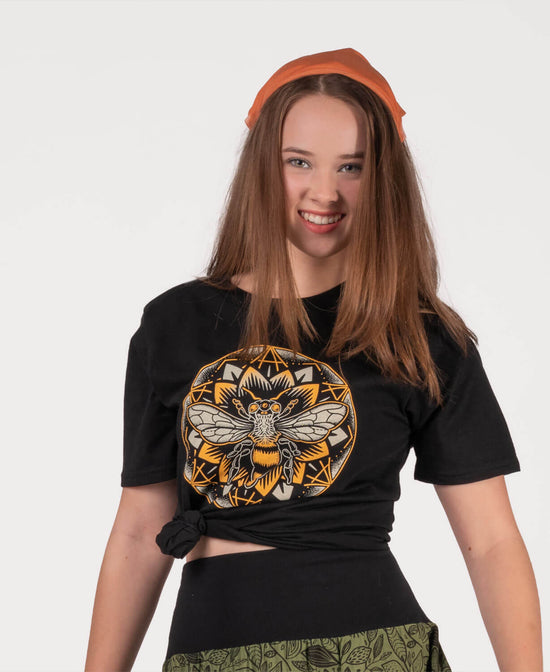 Bee Mandala Organic T-Shirt - Unisex - Bee Mandala T-Shirt | Bee Shirt | Soul Flower Women