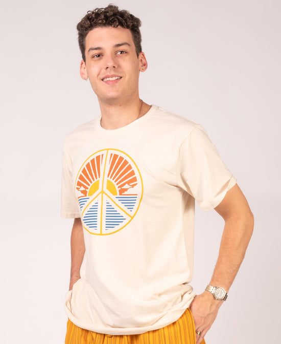 Peace Scene Organic T-Shirt - Unisex - Peace Scene Tee | Peace Sign T-Shirt | Soul Flower Men