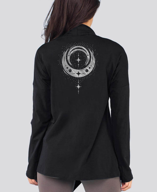 Crescent Moon Draped Cardigan - Moon Cardigan | Flowy Cardigans | Soul Flower