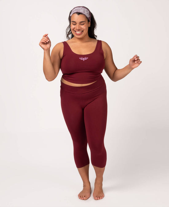 Closeout! Mini Moth Organic Cropped Leggings - Mini Moth Leggings | Printed Leggings | Soul Flower Women