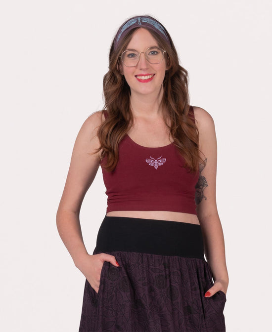Closeout! Mini Moth Organic Cropped Tank Top - Mini Moth Crop Tank | Cute Crop Tanks | Soul Flower Women