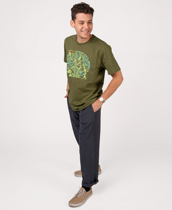 Closeout! Psychedelic Mushrooms Organic T-Shirt - Unisex - Psychedelic Mushrooms T-Shirt | Mushroom Tee | Soul Flower Men