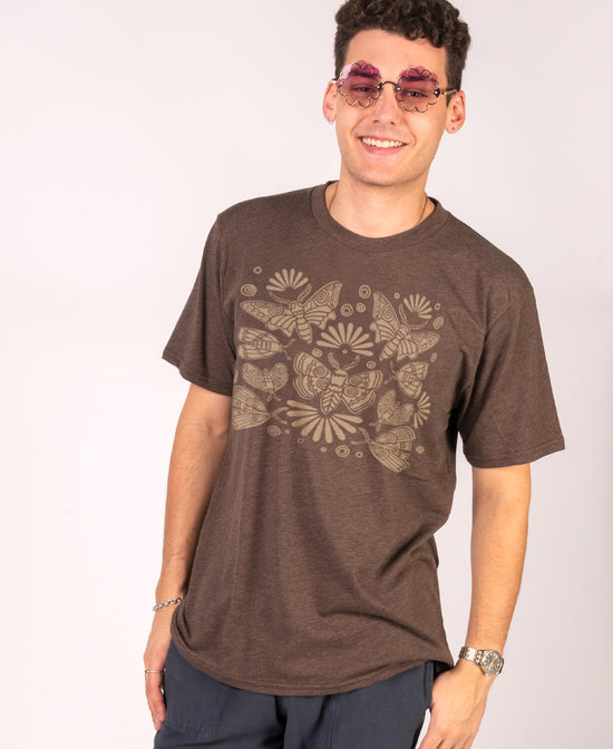 Closeout! Mega Moth Recycled T-Shirt - Unisex - Mega Moth T-Shirt | Retro Moth Tee | Soul Flower Men