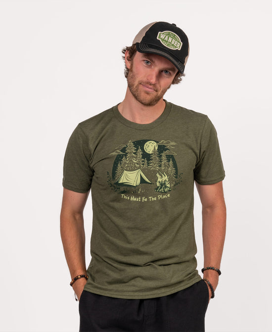 This Must Be The Place Recycled T-Shirt - Unisex - Camping T-Shirt | Nature Tees | Soul Flower Men