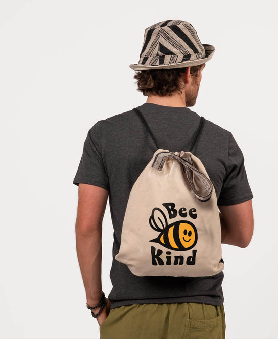 Bee Kind Cinch String Backpack - Bee Bag | Boho Backpacks | Soul Flower