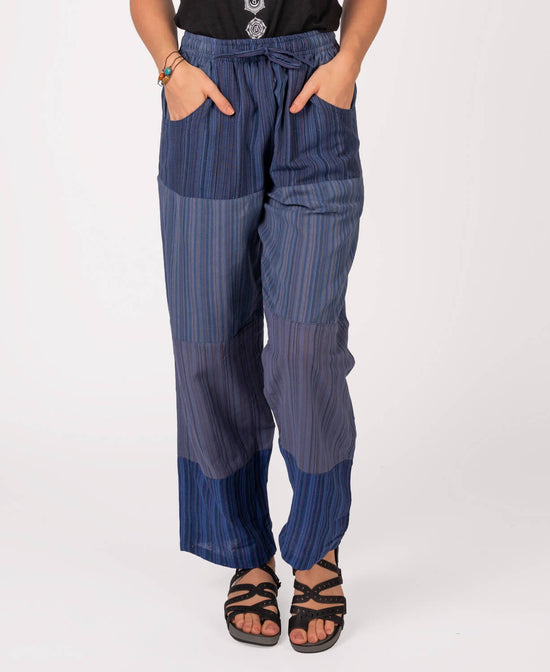 Patchwork Pants - Blue - Blue Patchwork Pants | Patchwork Clothing | Soul Flower Women