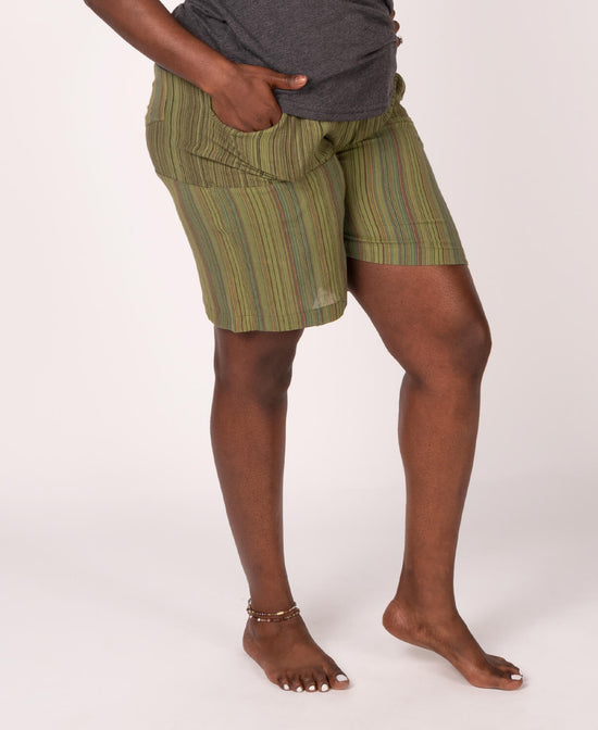 Final Sale! Patchwork Shorts - Green - Green Patchwork Shorts | Patchwork Shorts for Men | Soul Flower Women