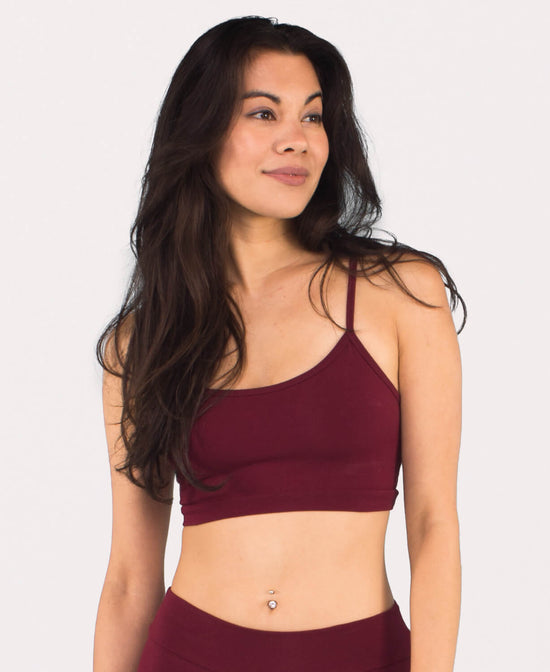 Final Sale! Super Simple Organic Bra - Burgundy - Burgundy Super Simple Organic Bra | Wireless Bra | Soul Flower Women