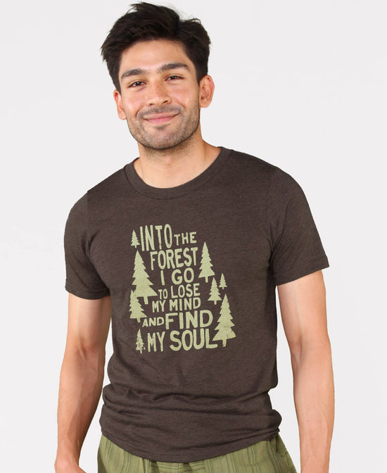 Closeout! Into the Forest Heathered T-Shirt - Shades May Vary (Unisex) - Wander Unisex T-Shirt | Camping T-Shirt | Soul Flower Men
