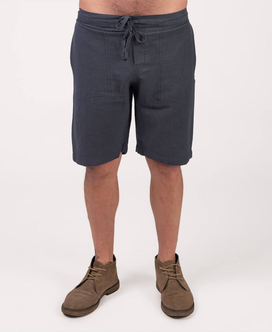 Closeout! Hemp Yoga Shorts - Midnight - Navy Blue Mens Yoga Shorts | Yoga Shorts for Men | Soul Flower Men