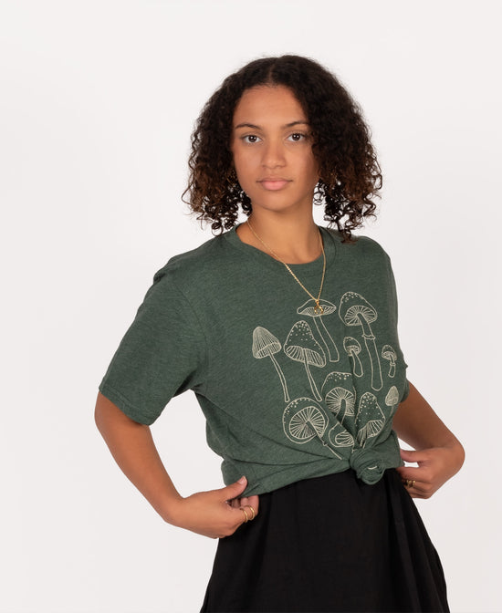 Mushrooms Recycled T-Shirt - Unisex - Mushroom T-Shirt | Forager T-Shirt | Soul Flower Women