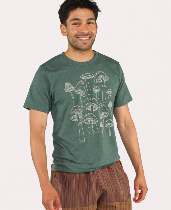 Mushrooms Recycled T-Shirt - Unisex - Mushroom T-Shirt | Forager T-Shirt | Soul Flower Men