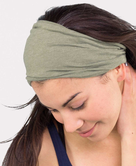 Recycled Boho Headband - Eco Sage - Sage Headband Buff | Eco Friendly Headbands | Soul Flower Women
