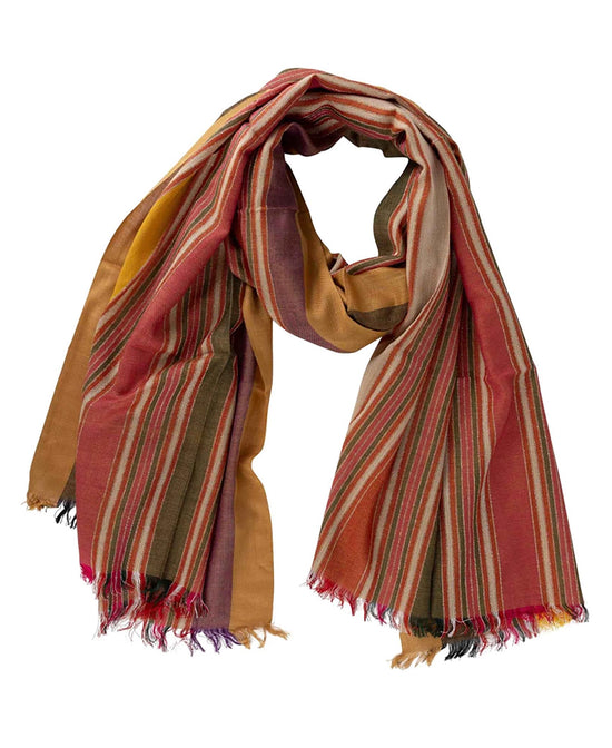 Harvest Striped Boho Scarf - Stripe Boho Scarf | Scarf with Fall Colors | Soul Flower